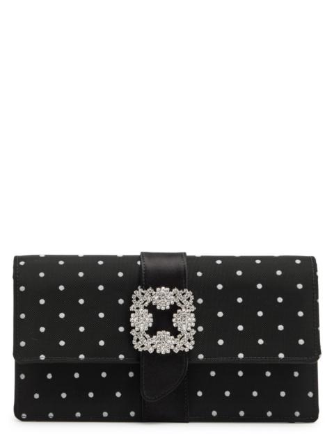Manolo Blahnik Manolo Blahnik Capri Polka dot Satin and Mesh Clutch