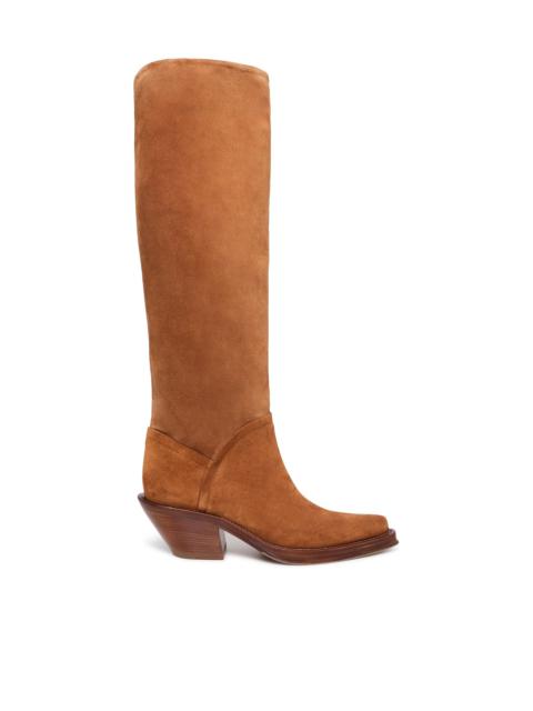 GABRIELA HEARST Camero Knee-High Cowboy Boot in Cognac Suede