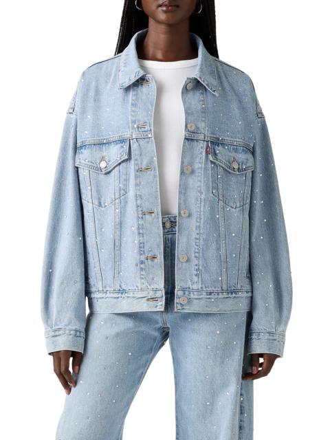 Levi's levi's '90s Rhinestone Embellished Denim Trucker Jacket in Dazzle Me Trucker at Nordstrom