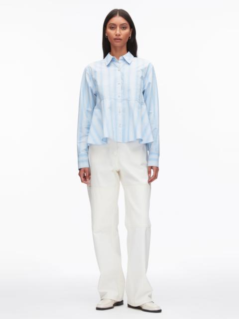 3.1 Phillip Lim Long Sleeve Striped Flounce Shirt