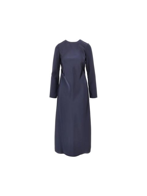 EMPORIO ARMANI Emporio Armani Satin-effect Tecno Twill Midi Dress Blue