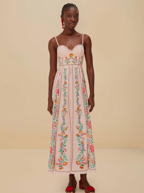 FARM RIO Pink Delicate Forest Maxi Dress