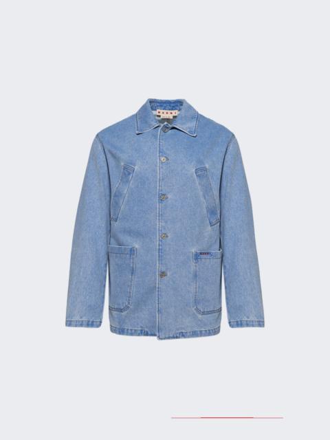 Marni Denim Shirt Jacket Cobalt Blue