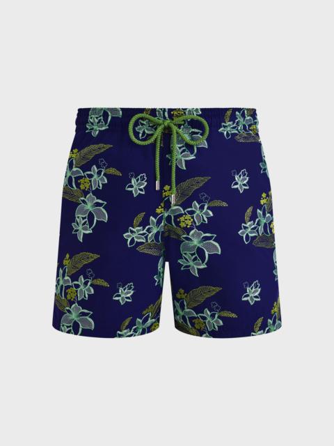 Vilebrequin Men Swim Trunks Embroidered Flowers Power - Limited Edition