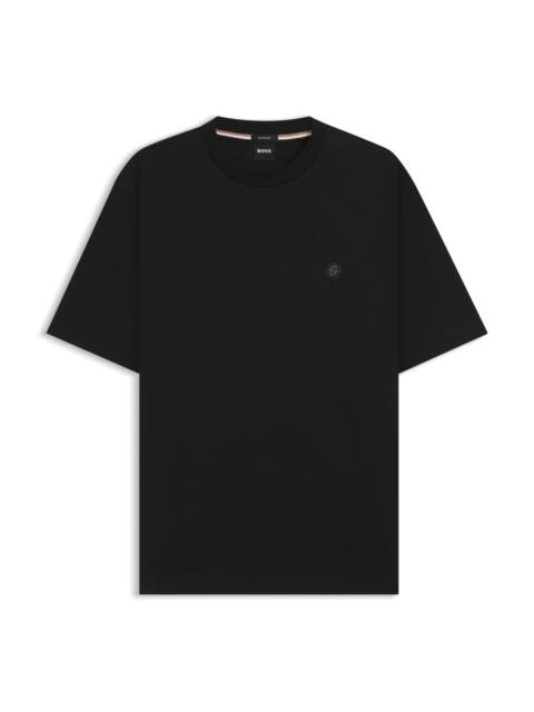 BOSS MERCERISED-COTTON T-SHIRT WITH DOUBLE B MONOGRAM