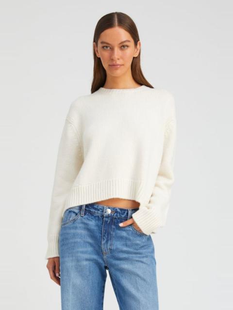 SPRWMN CHALK HEAVY CASHMERE SWEATER