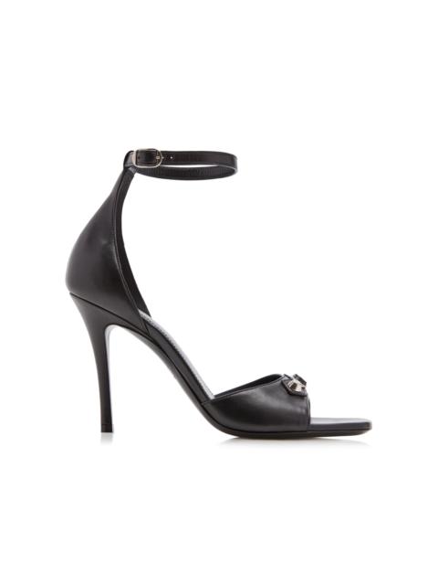 BALENCIAGA City Heeled Leather Sandals black
