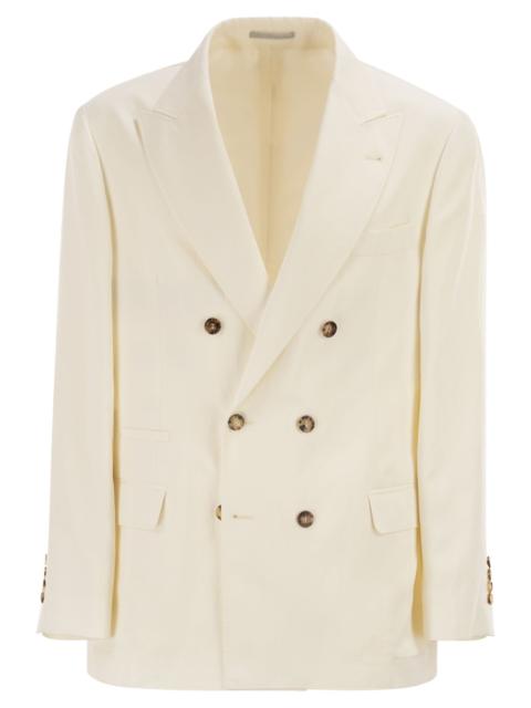 Brunello Cucinelli Brunello Cucinelli Men Double-Breasted Jacket In Silk And Linen