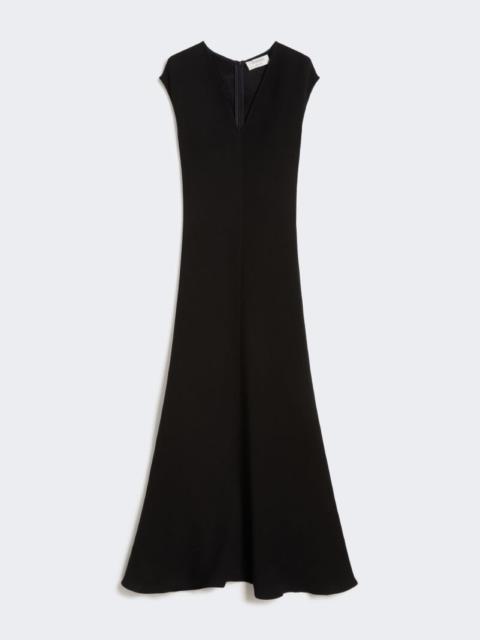Sportmax Long dress with V-neck in canneté - black