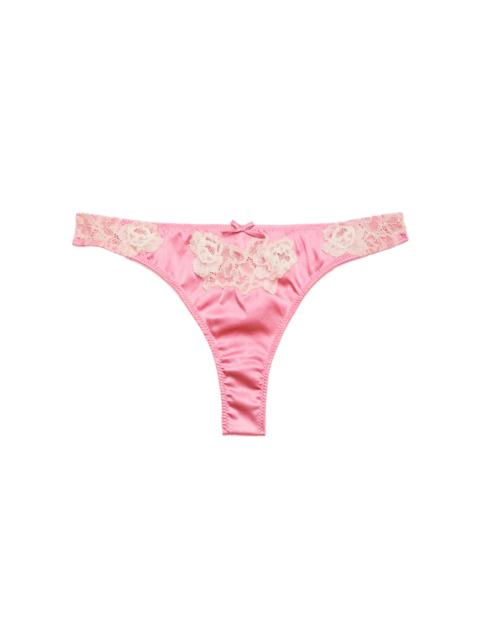 Fleur du Mal Juliet Stretch-Silk Lace Thong pink