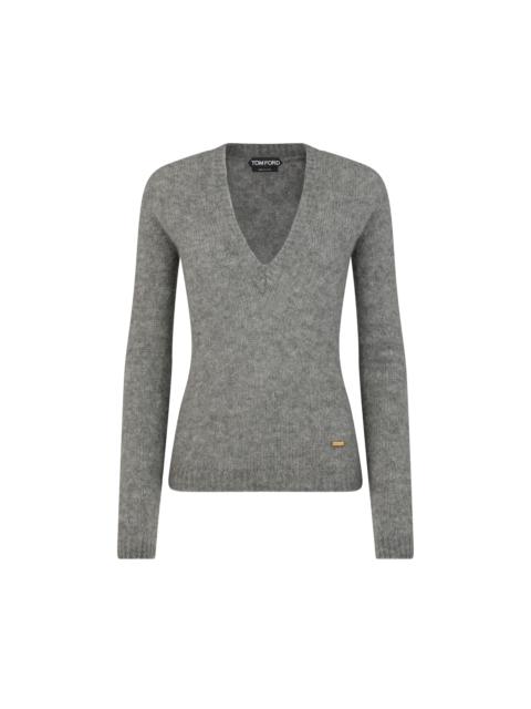 TOM FORD SEAMLESS CASHMERE SILK KNIT V-NECK TOP