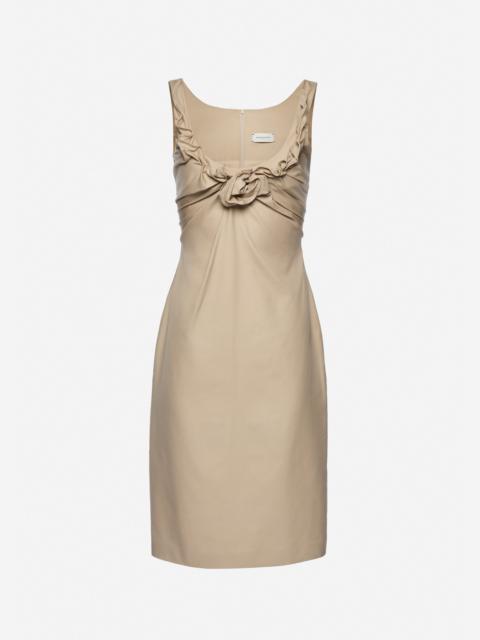 MAGDA BUTRYM Sleeveless dress with draped neckline in beige