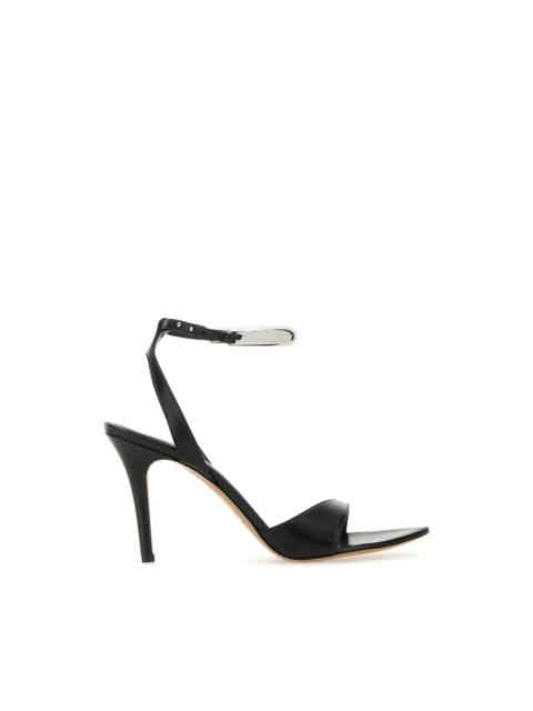 Isabel Marant ISABEL MARANT Yluan Black Leather 90mm Heel Sandals New & Au
