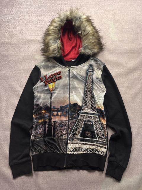 Other Designers Vintage Y2K LGB IfSixWasNine Style Paris Faux Fur Zip Hoodie
