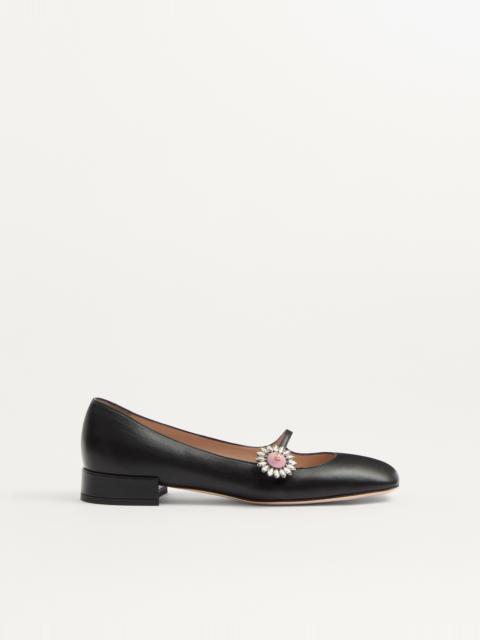 Valentino MARY-JANE PRESHOES BALLERINA IN KIDSKIN WITH JEWEL BUTTON 20MM