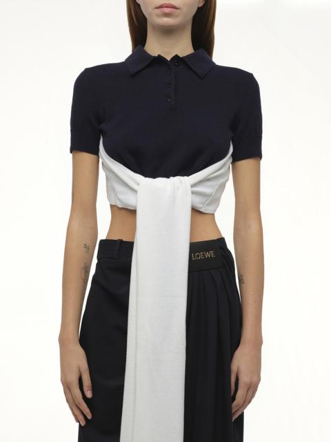 Loewe Polo Sweater in Navy/Ecru