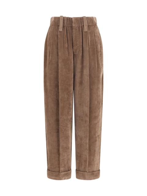 Brunello Cucinelli Brunello Cucinelli Elasticated Viscose Cashmere Pants Sigaro