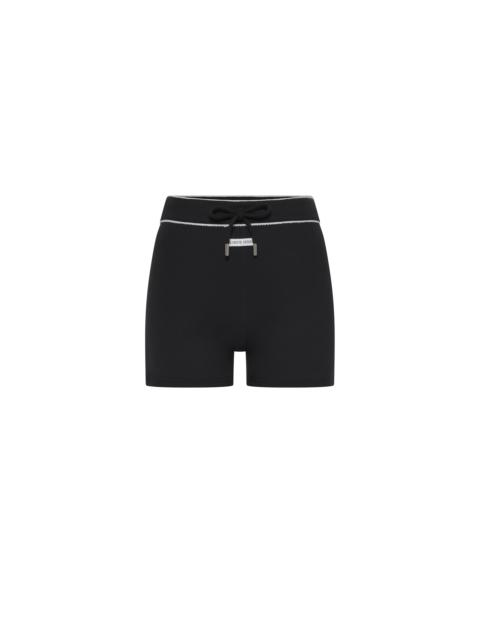Marine Serre LIGHT RIBBED JERSEY DRAWSTRING-WAIST MINI SHORTS