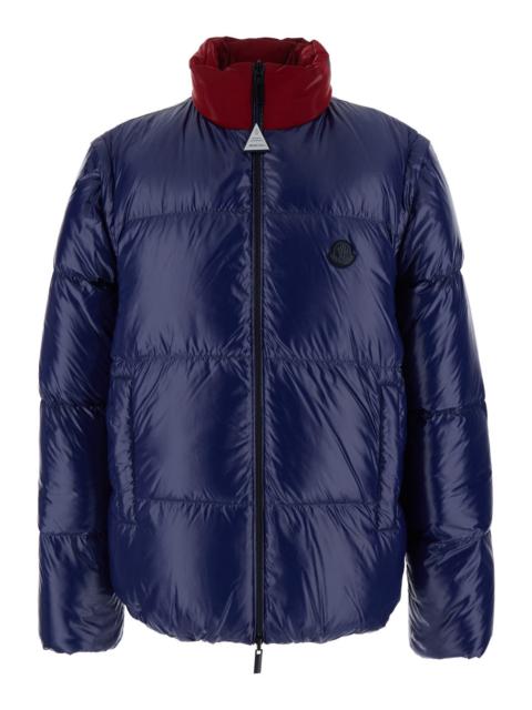 Moncler Moncler Genius Men 'Throttle' Blue Reversible Down Jacket With Removable Sleeves And Logo Patch On T