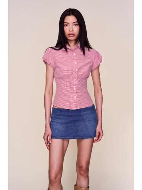 GUIZIO MICRO MINI DENIM SKIRT