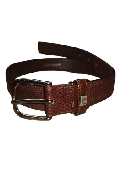 Ysl textured leather brown belt vintage