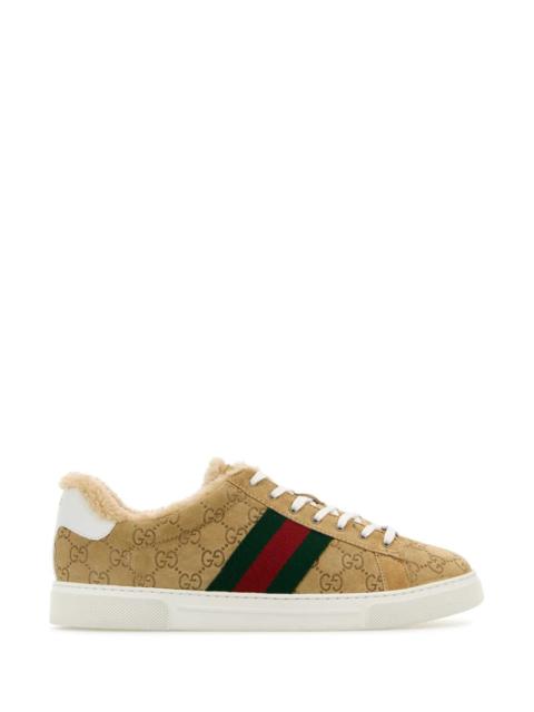 GUCCI Gucci Women Camel Suede Ace Sneakers