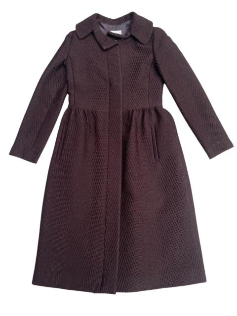 Other Designers Junko Shimada Brown Herringbone Coat Flared Wool Design