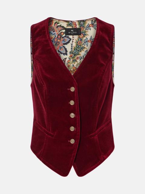 Etro Cotton velvet vest