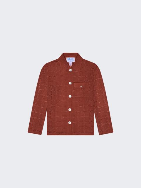 CALLE DEL MAR Long Sleeve Patchwork Shirt Clay
