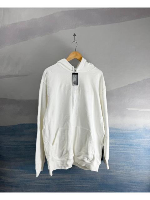 Prada Prada White Hoodie with Letter Logo and Triangle Plaque