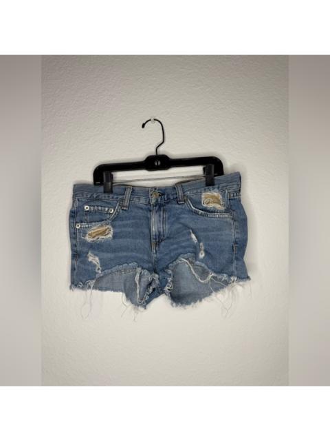 rag & bone rag & bone Blue Distressed Jean Shorts