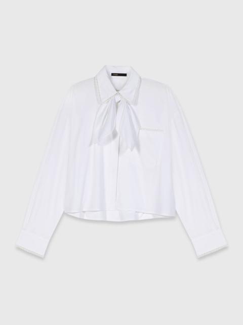 maje Crochet collar shirt