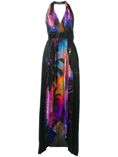 Balmain Halter Neck Printed Silk Dress