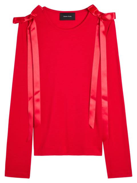Simone Rocha Simone Rocha Bow-embellished Lyocell T-shirt