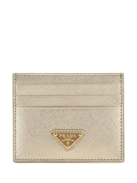 Prada Prada Women Gold Leather Card Holder