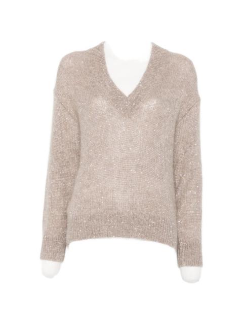 Brunello Cucinelli Brunello Cucinelli Women Wool Blend V-Necked Sweater