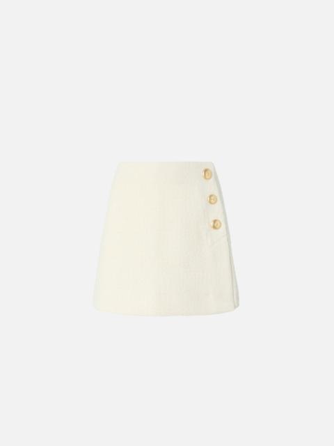 PINKO COTTON AND WOOL BOUCLÉ MINI WRAP SKIRT