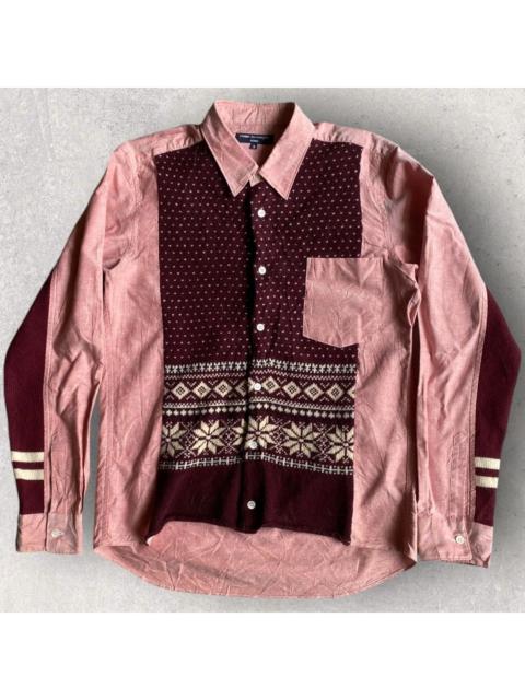 Comme Des Garçons CDGH Cut and Sew Christmas Wool Sweater Shirt