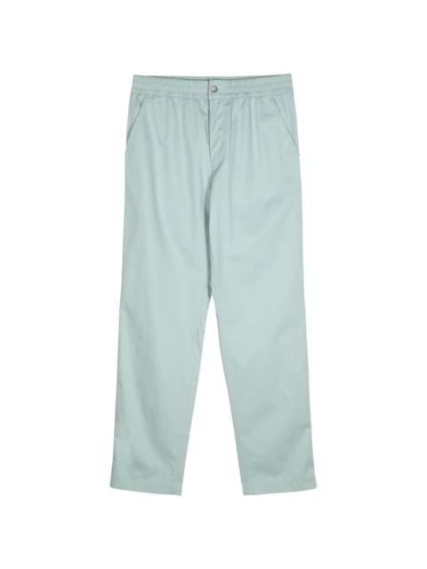 Maison Kitsuné elasticated-waistband straight-leg cotton trousers