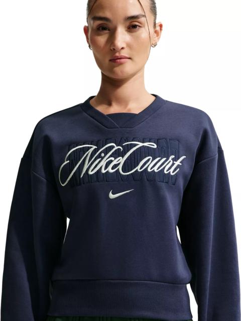 Nike Nike Women's Court Collection French Terry Crewneck Tennis Shirt