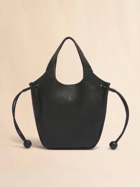 Marni BLACK LEATHER TRUNKAROO SOFT SMALL TOTE BAG