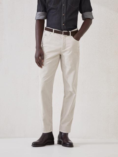 Brunello Cucinelli Garment-dyed five-pocket Italian fit trousers in cotton narrow wale corduroy