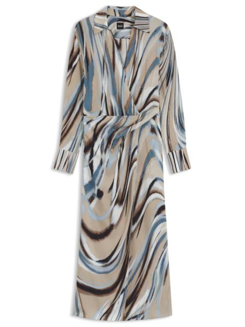 BOSS WRAP-FRONT DRESS WITH SWIRL PRINT