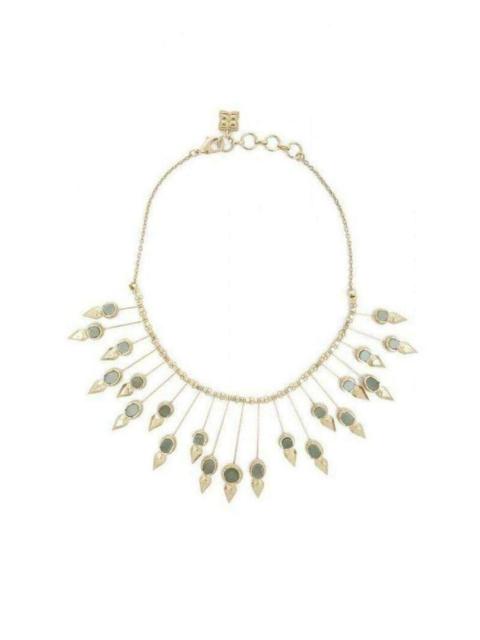 Other Designers Natural Stone Sunburst Necklace