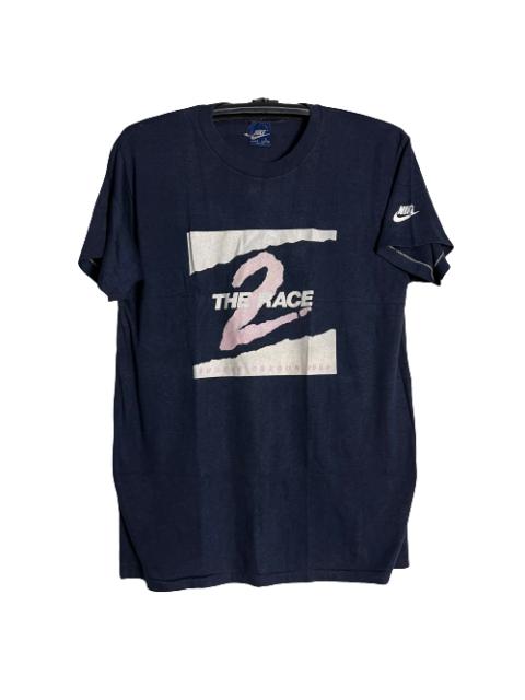 Nike Vintage 80s Nike The Race 2 Blue Tag Shirt Made In Usa