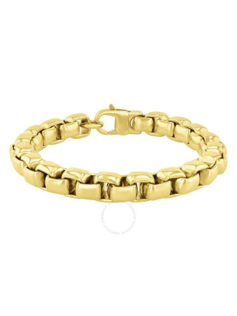 Robert Alton - Robert Alton Stainless Steel Rounded Box Link Yellow Finish Bracelet