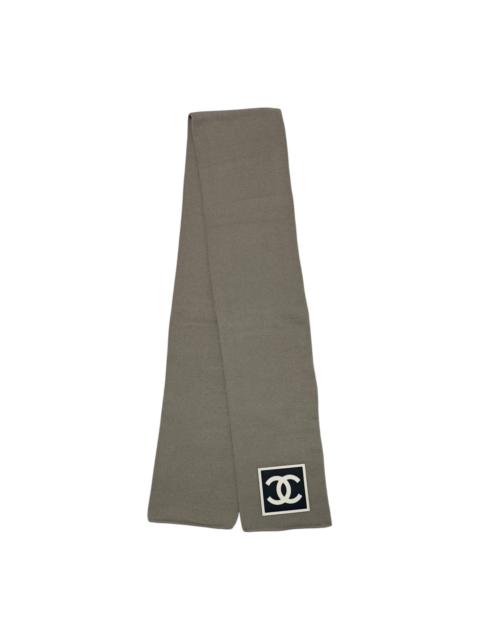 CHANEL CHANEL Sport Rubber CC Logo Patch Knit Scarf