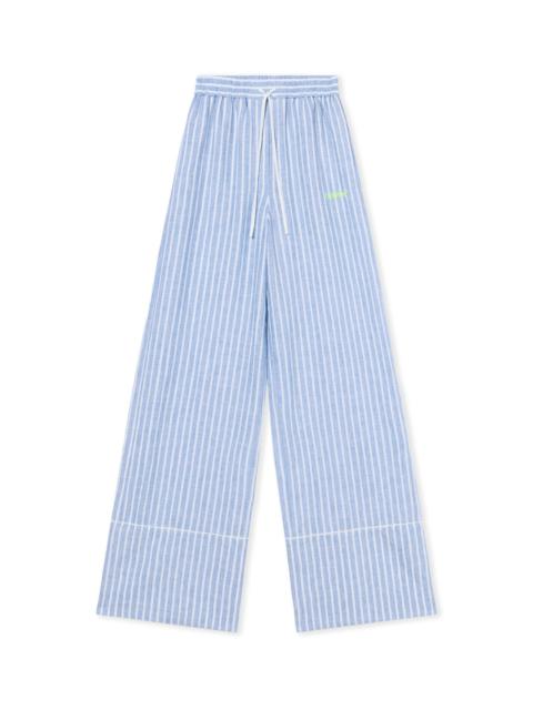 Off-White Striped Wide-Leg Pants