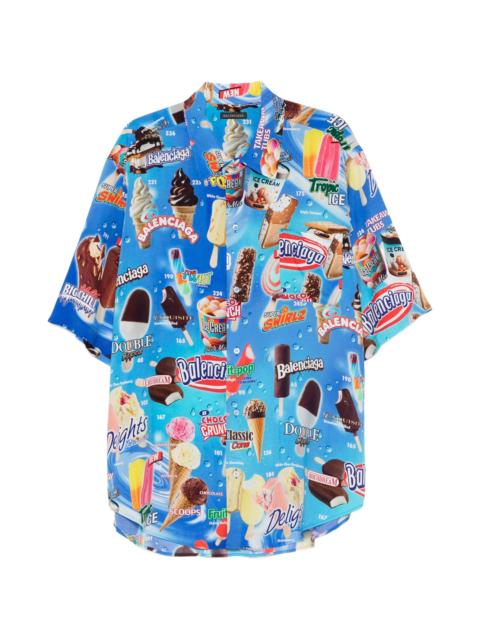 BALENCIAGA Balenciaga Sweet Treat Print-detail Short-sleeve Shirt