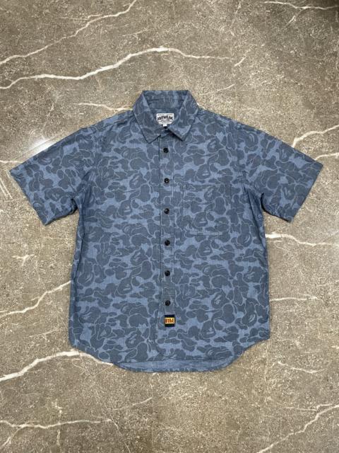 A BATHING APE® Solid Camo Chambray Button Up S/S Shirt